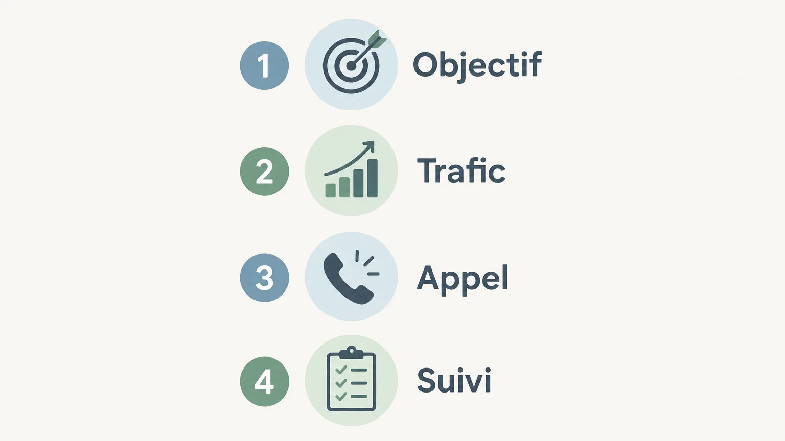 Liste de contrôle pour choisir une page selon l’objectif, le trafic, l’appel et le suivi